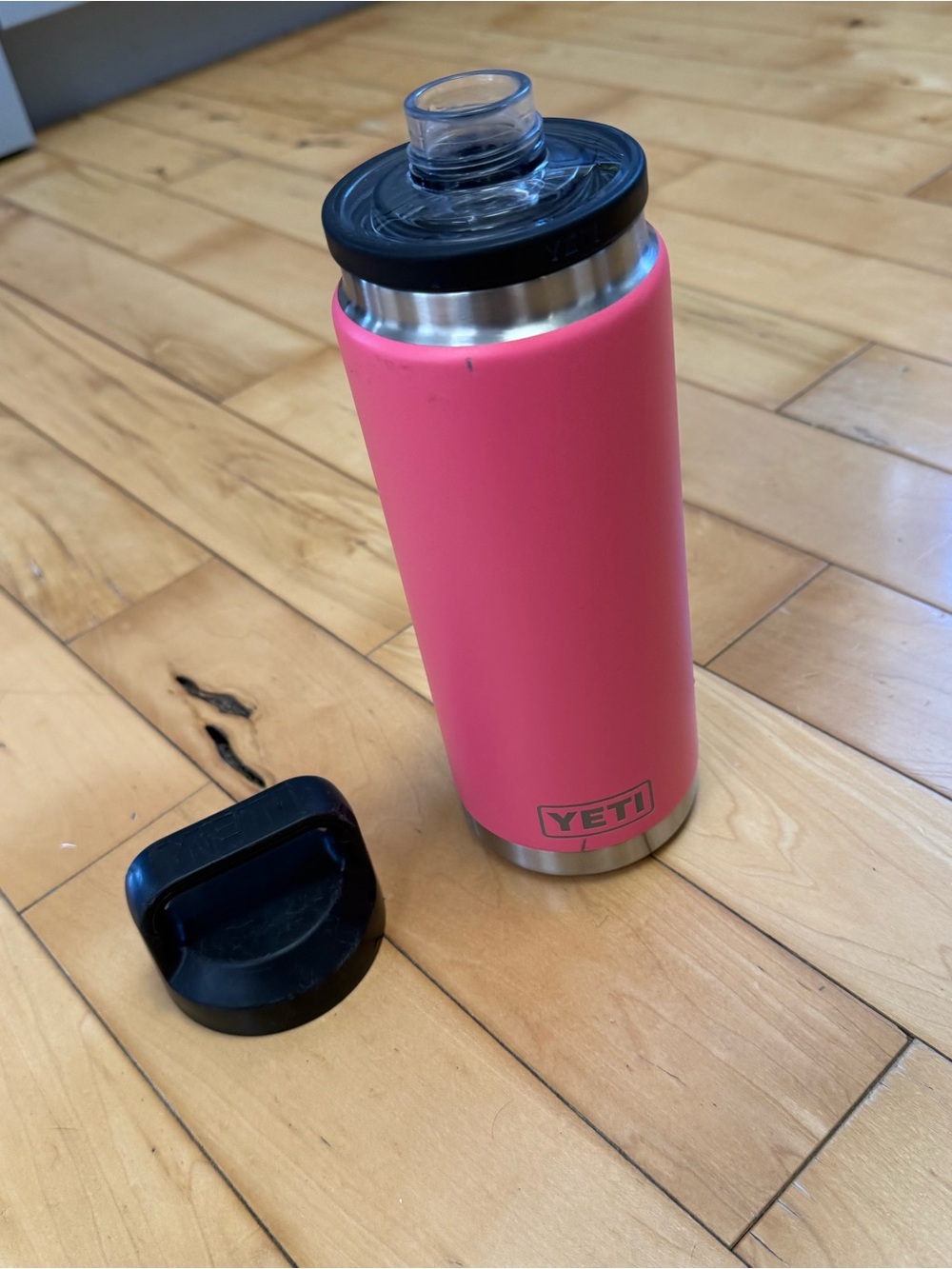 Yeti Pink Stainless Steel Tumbler with Clear Sip Lid